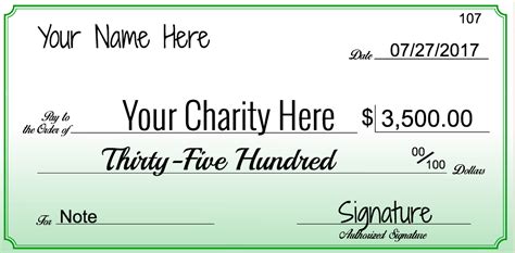 free charity cheque templates.